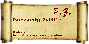 Petrovszky Zalán névjegykártya