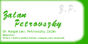 zalan petrovszky business card